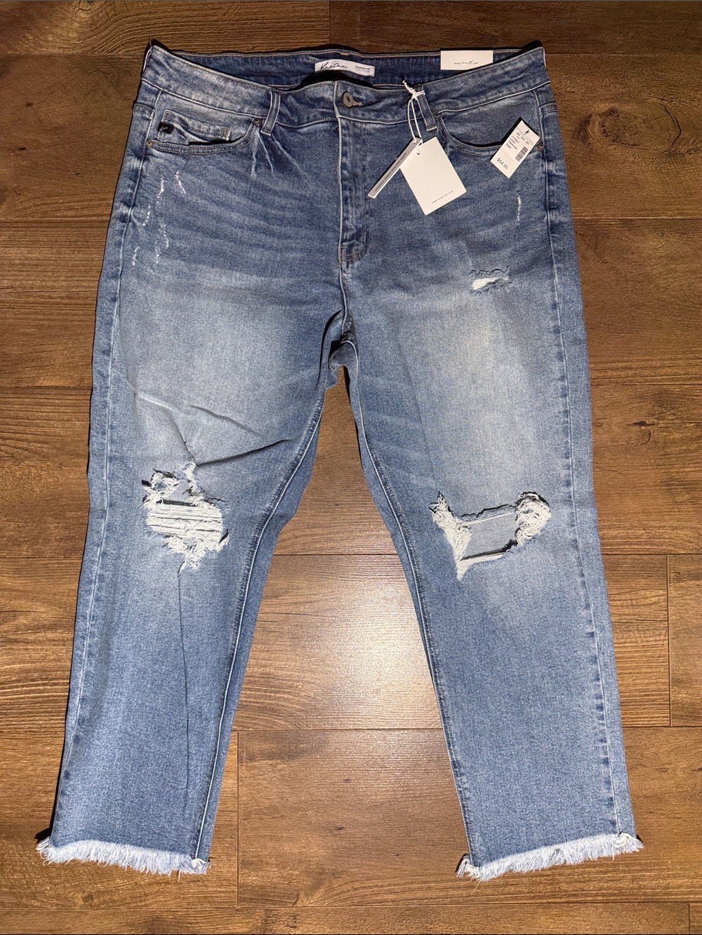 Kancan Distressed Straight Leg Jeans - Size 20x27